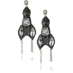  TED ROSSI Punk Python and Crystal Earrings Jewelry