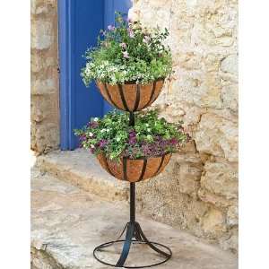  2 Tier Plant Stand with AquaSav™ Liners: Patio, Lawn 