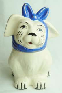 muggsy the dog with blue tie ceramic cookie jar please scroll down to 