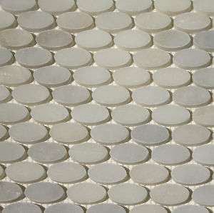 Kitchen Bathroom White Thassos Oval Mosaic Marble Tile  