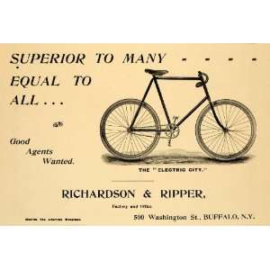   New York Electric City Bicycle Bike Biking   Original Print Ad Home