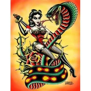 Cobrador by Tyler Bredeweg Tattoo Art Canvas Giclee Print
