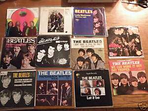 Lot of 11, Beatle, 45s records & PSs, Most Vintage  