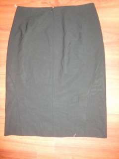 THEORY  Black Wool Career Skirt Sz 4 Straight Rear zip winter 