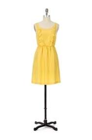Anthropologie MAEVE Beginnings Dress Sundress M Yellow Silk  
