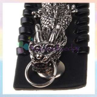 Steampunk Mens Dragon Leather Wristband Cuff Bracelet  