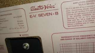 Vintage Electro   Voice E V Seven B Stereo Speakers  