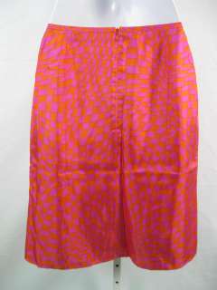 NWOT RENA LANGE Silk Fuschia Orange A Line Skirt SZ 6  