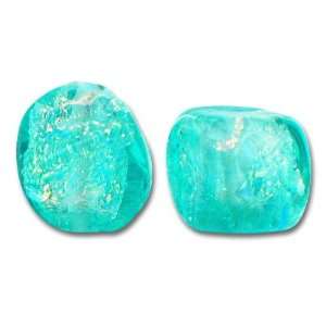  13mm Dichroic Green Clear Rhomboid Bead Arts, Crafts 