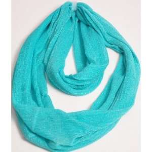   with Lurex Infinity Neck Ring scarf (Turquoise) 