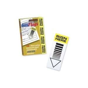  KLF67000   Docu Flages,Sign Here,2x3 3/4,160 Ct,Yellow 
