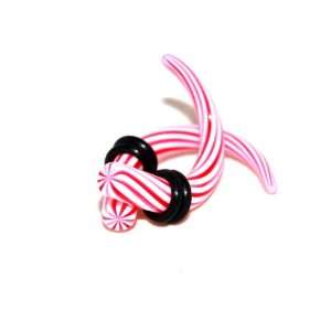  Acrylic Claw Shaped Talon Tapers  Twisted Red & White 