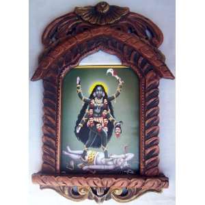  Goddess Maa Kali Poster Painting in wood crafts Jharokha 