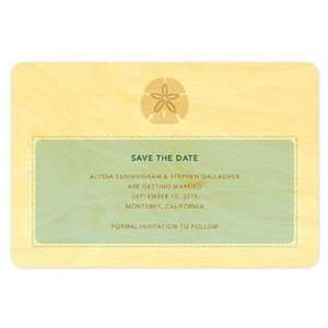  Sand Dollar Save the Date   Real Wood Wedding Stationery 