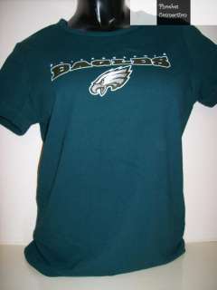 EAGLES WOMENS SPARKLE S/S JERSEY T SHIRT TOUCH MD PHILA  