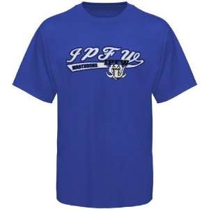  IPFW Mastodons Royal Blue Mascot Script T shirt Sports 