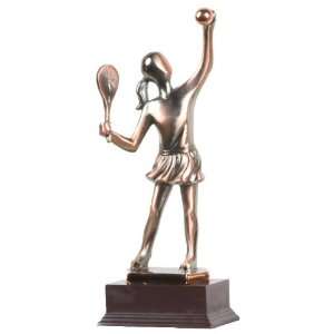  Medium Abstract Female Tennis Player Statue   Copper 