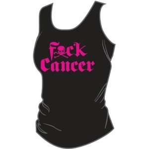  F ck Cancer Womens Tank Top Pink Black SM: Health 
