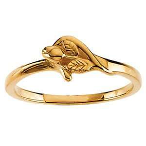  10kt Yellow Gold Unblossomed Rose Chastity Ring Jewelry