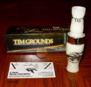 TIM GROUNDS TRIPLE THANG GOOSE CALL IVORY+LANYARD NEW 616337510220 