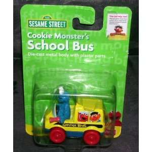 Fisher Price Sesame Street COOKIE MONSTERS SCHOOL BUS Diecast Vehicle 
