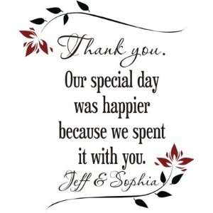 FLORAL THANK YOU WEDDING WALL DECAL 