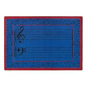 Music Staff School Rug   54 X 78 Rectangle