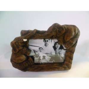 Elephant Photo Frame 4x6 Inch From Sawdust Thailand Handmade Good Gift 