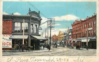 TX EL PASO EL PASO STREET MAILED 1906 TOWN VIEW T98185  