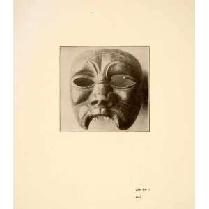  1926 Print Ancient Wood Carving Colonial Tribal Mask Yaqui 