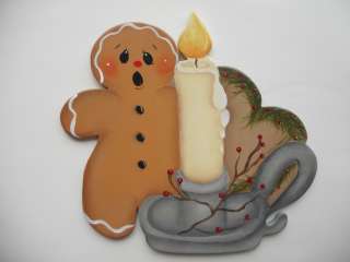 Gingerbread Fridge Magnet~ Primitive Candle Sconce~hand painted  