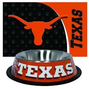 Texas Longhorns Pet Bowl and Mat Combo: Sports & Outdoors