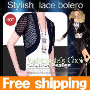 Big Sale Stylish Sleeve Lace Bolero Jacket Shrug Top  