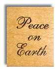 Christmas phrase PEACE ON EARTH mounted rubber stamp #7  
