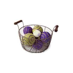  BoHo Bocce with Large Wire Mesh Basket: Sports & Outdoors