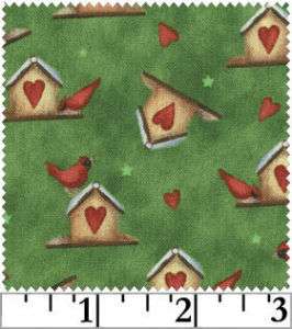 Giving Season Bird House Christmas fabric 100% Cotton  