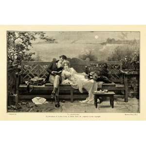  1899 Print English Painter Marcus Stone Romance Honeymoon 