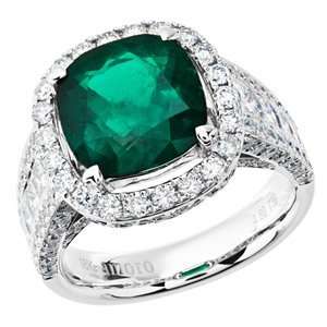 Colombian Emerald and Diamond Ring in 18kt white gold