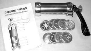 NEW!! Stainless Cookie Press Biscuit Maker W/ 10 Discs  