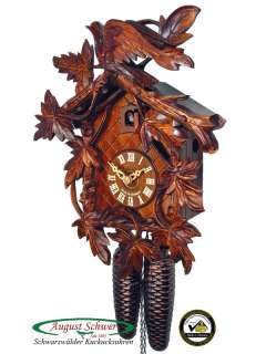 Black Forest Cuckoo Clock 8 Day 9 Leaves & Cuckoo NEW  