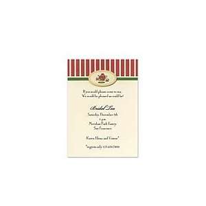   Tea Set Stripes Invitation Holiday Invitations