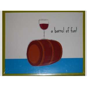  Set of 8 Barrel of Fun Red Wine Note Cards w/ Envelopes 