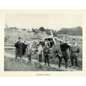  1906 Print Japan Farmers Agriculture Horse Field Crop 
