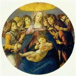   and Child and six Angels, By Botticelli Sandro 
