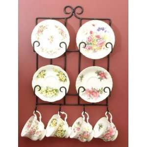   Tea Cup Rack, Hangs on the wall, Hold 4 Sets of Cups