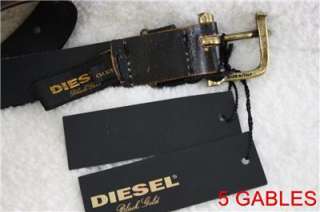 NWT DIESEL Mens BLACK GOLD Blackhalf Leather Belt CM105  