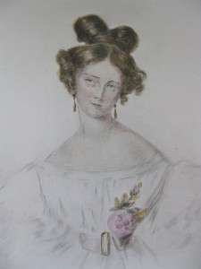 Fine Antique Dated 1827 GEORGIAN Painted Portrait of A Lady ~ NO 
