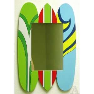  Surfboard Surf Shaped Wall Mount Glass Mirror: Home 