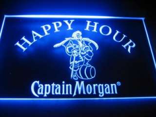 Happy Hour Captain Morgan Beer Bar Light Sign Neon B506  