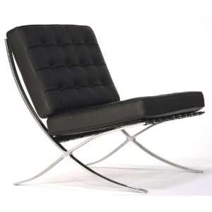  Pavillion Lounge Chair Black Leather
